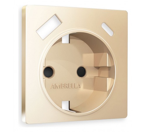 Накладка для розетки с заземлением и со шторками и 2хUSB type A и C Ambrella Volt AP6100 Quant