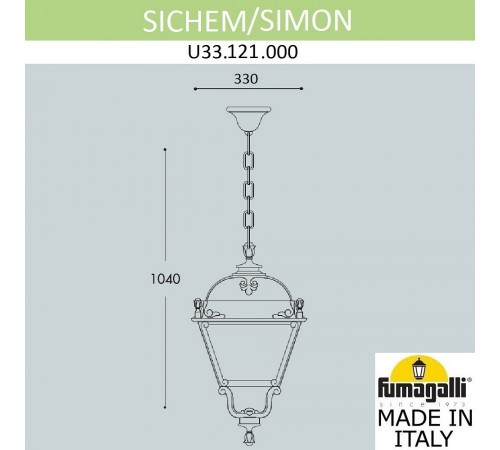 Подвесной светильник Fumagalli U33.121.000.AXH27 Simon