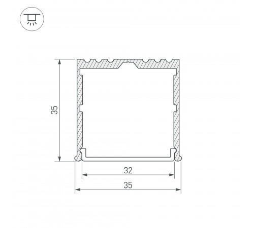 Профиль накладной Arlight 016138 ARH-POWER-W35-2000 ANOD
