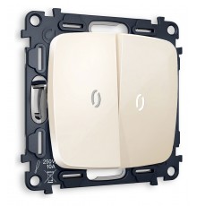 Выключатель проходной двухклавишный с подсветкой без рамки Ambrella Volt MO304035 Quant