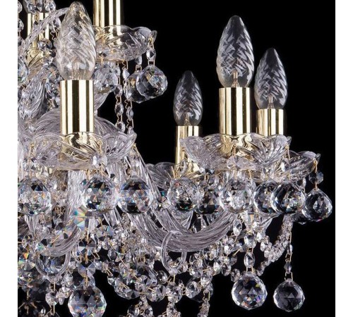Подвесная люстра Bohemia Ivele Crystal 1411/10+5/240/G/Balls 1411
