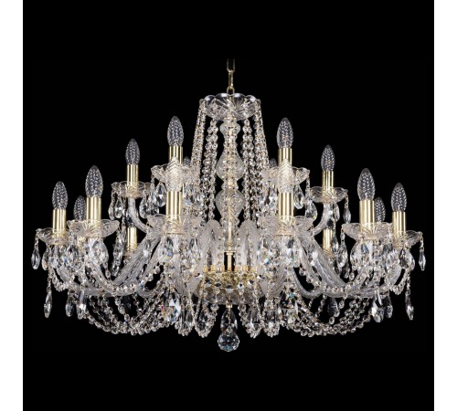 Подвесная люстра Bohemia Ivele Crystal 1402/12+6/300/G 1402