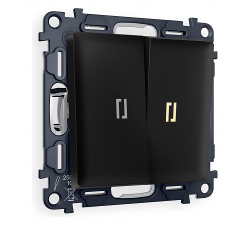 Выключатель проходной двухклавишный с подсветкой Ambrella Volt MA804030 Quant