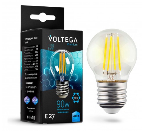 Лампа светодиодная Voltega 7139 Globe E27 9W Graphene