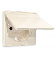 Накладка для розетки влагозащищенной с заземлением и со шторками с крышкой Ambrella Volt AP3080 Quant