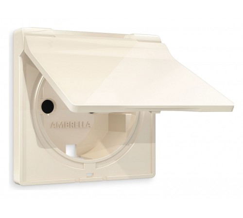 Накладка для розетки влагозащищенной с заземлением и со шторками с крышкой Ambrella Volt AP3080 Quant