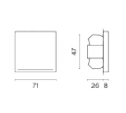 Выключатель одноклавишный с подсветкой без рамки Voltum VLS010201 S70