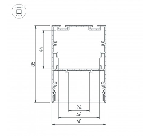 Профиль подвесной Arlight 018508 ARH-LINE-6085-2000 ANOD