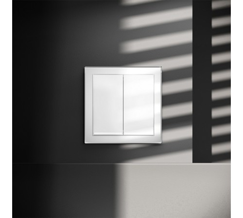 Выключатель двухклавишный с подсветкой без рамки Voltum VLS020201 S70