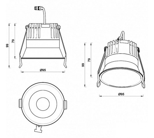 Встраиваемый светильник iLedex 212-12W-D95-4000K-24DG-BK Mars