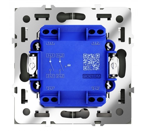 Выключатель двухклавишный с подсветкой без рамки Voltum VLS020208 S70