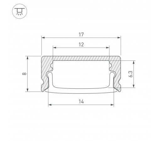 Профиль накладной Arlight 044234(1) LINE