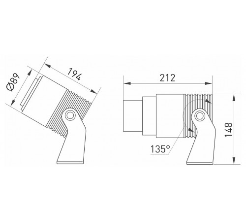 Настенно-потолочный прожектор Arlight 028078 Ray