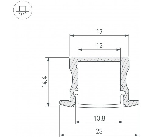 Профиль встраиваемый Arlight 044278 ARH-LINE