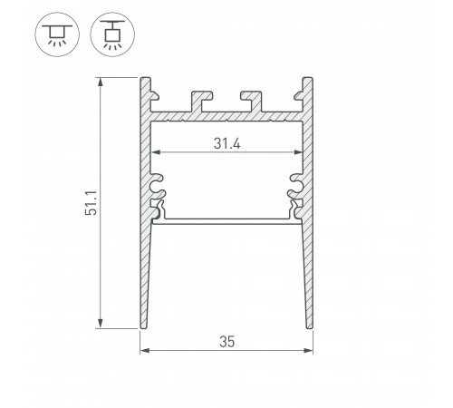 Профиль накладной Arlight 046317 SL-COMFORT