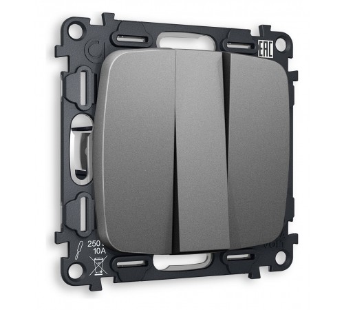 Выключатель трехклавишный без рамки Ambrella Volt MO655010 Quant