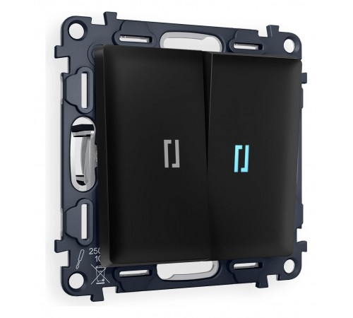 Выключатель проходной двухклавишный с подсветкой Ambrella Volt MA804040 Quant