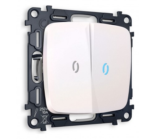 Выключатель двухклавишный с подсветкой без рамки Ambrella Volt MO204020 Quant