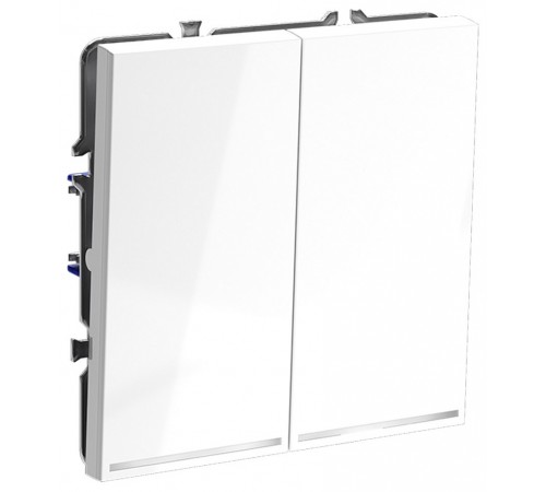 Выключатель двухклавишный с подсветкой без рамки Voltum VLS020201 S70