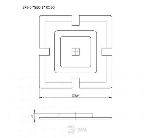 Накладной светильник Эра SPB-6 GEO 1 RC 60