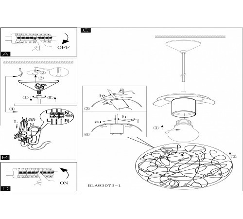 Подвесной светильник Eglo ПРОМО 93073 Luberio