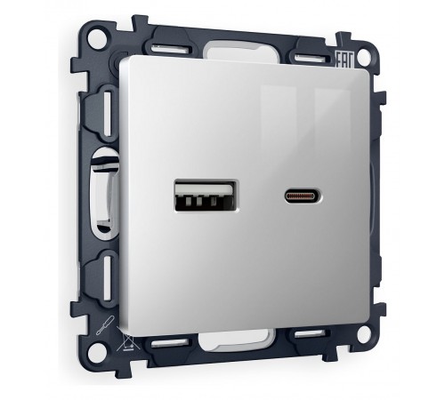 Розетка 2хUSB type A и C без рамки Ambrella Volt MA411010 Quant