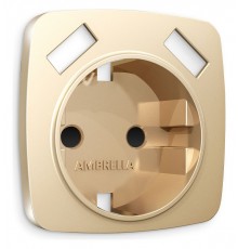 Накладка для розетки с заземлением и со шторками и 2хUSB type A Ambrella Volt OP6090 Quant