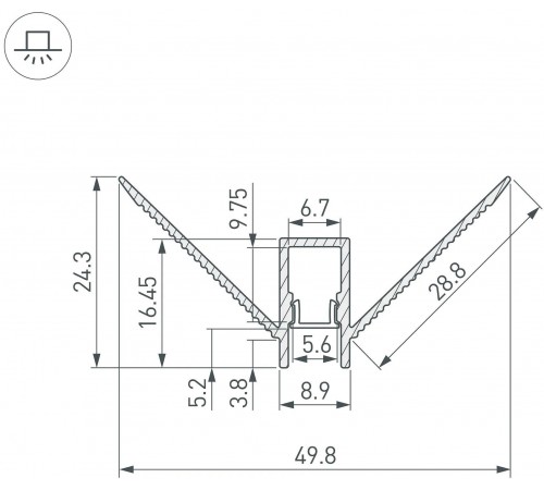Профиль встраиваемый угловой внешний Arlight 043162 ARH-DECORE