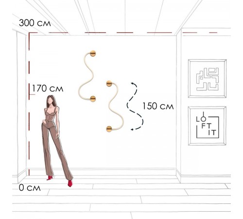 Накладной светильник Loft it 10388W Brass Thread