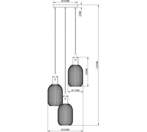 Подвесной светильник Moderli V2802-3P Alina