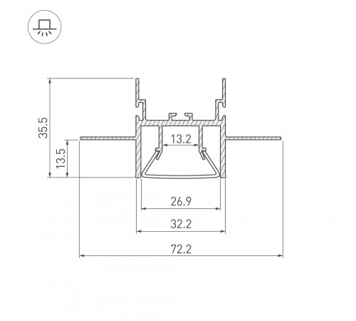 Профиль встраиваемый Arlight 044853 FOLED