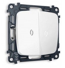 Выключатель проходной двухклавишный с подсветкой без рамки Ambrella Volt MO124035 Quant