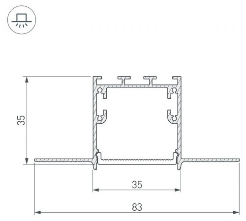 Соединитель угловой L-образный накладной Arlight 030093 S-LUX