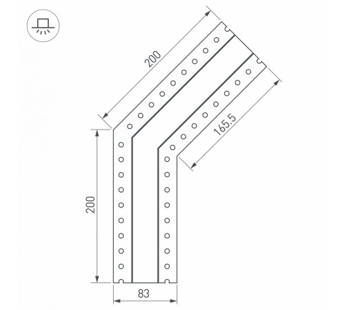 Соединитель угловой L-образный накладной Arlight 030093 S-LUX