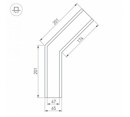 Соединитель угловой L-образный накладной Arlight 030123 S-LUX