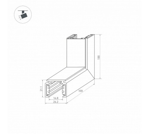 Соединитель угловой внешний для треков накладных Arlight 037326 MAG-ORIENT