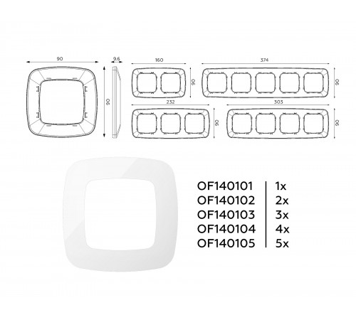 Рамка на 5 постов Ambrella Volt OF140105 Ecta