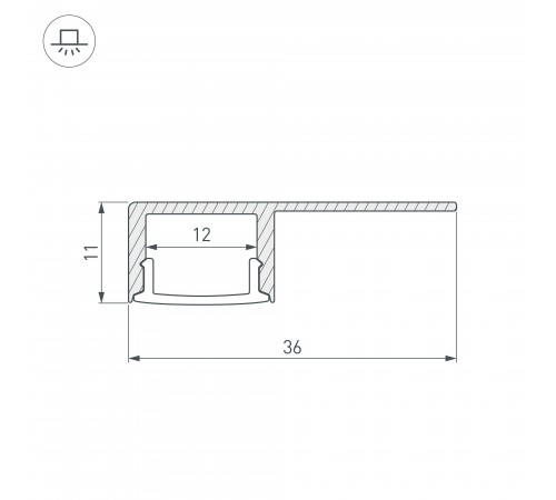 Профиль Arlight 023894 ARH-DECORE-S12-LINE-EDGE-2000 ANOD