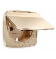 Накладка для розетки влагозащищенной с заземлением и со шторками с крышкой Ambrella Volt OP6080 Quant