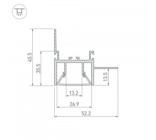 Профиль встраиваемый угловой внешний Arlight 044857 FOLED