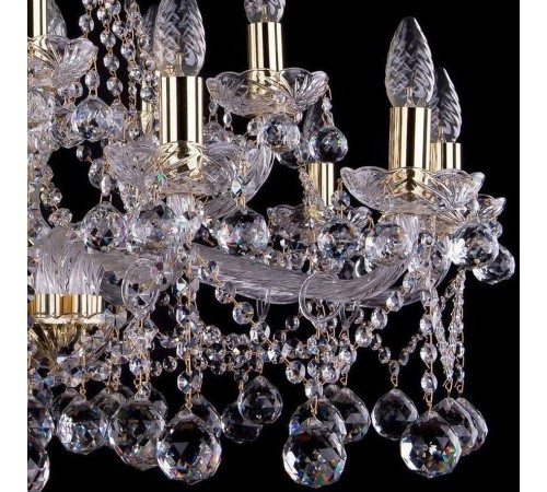 Подвесная люстра Bohemia Ivele Crystal 1413/10+5/300/G/Balls 1413