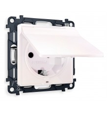 Розетка с заземлением и со шторкой, без рамки с крышкой Ambrella Volt MA208010 Quant