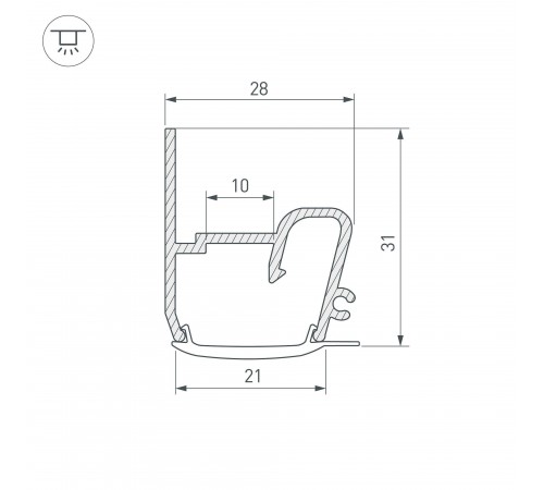 Профиль для контурной подсветки натяжного потолка Arlight 040701 STRETCH