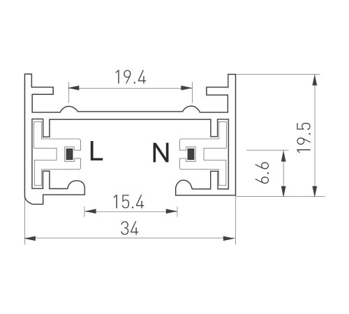 Трек накладной Arlight 022772 C 2TR