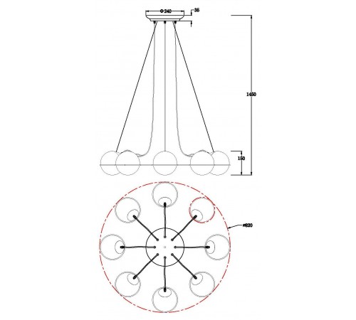 Подвесная люстра MyFar MR2291-8P Julian