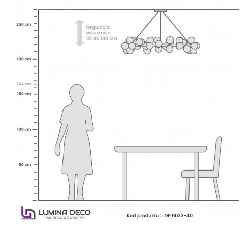 Подвесная люстра LUMINA DECO LDP 6033-40 BK+MD MARSIADA