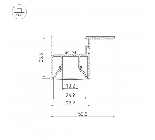 Профиль встраиваемый угловой внешний Arlight 044856 FOLED