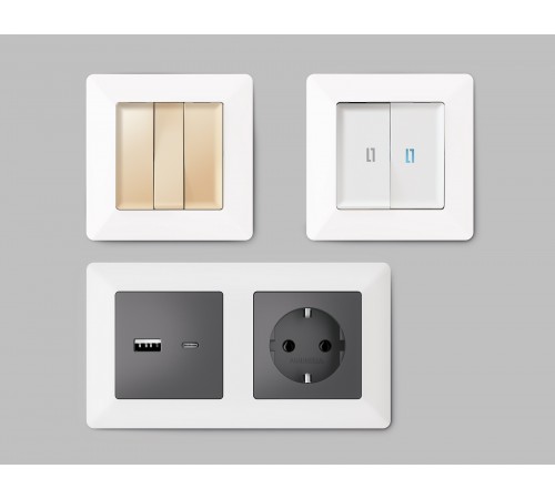 Рамка на 4 поста Ambrella Volt AF110124 Line