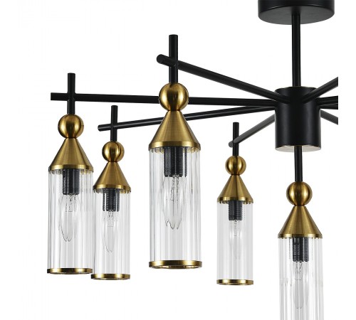 Люстра на штанге Indigo 13037/9R Black Torazzo