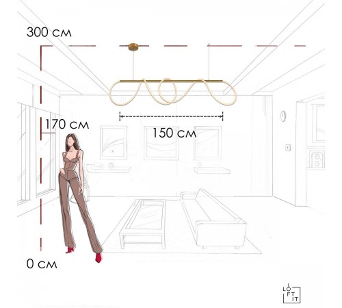 Подвесной светильник Loft it 10388P/B Brass Thread
